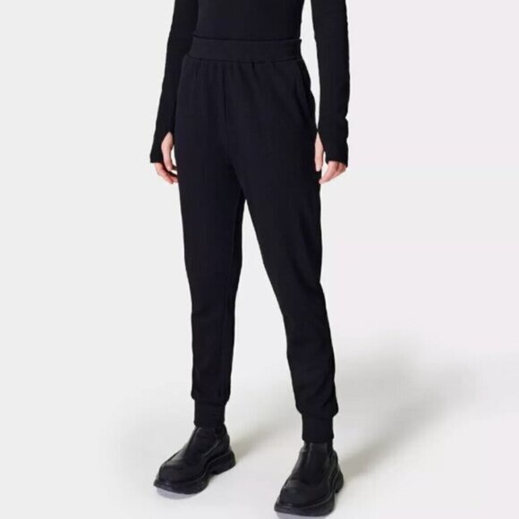 Sweaty Betty Relaxed Waffle Knit Joggers Black 4-6 . - Picture 6 of 6